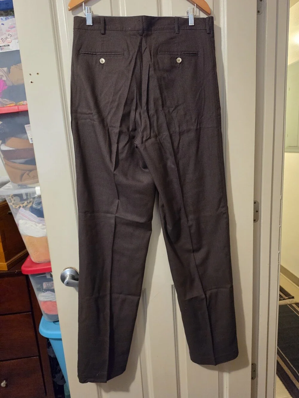 Men's Brown Straight-Leg Casual Pants